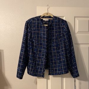 14w Calvin Klein beautiful blue tweed jacket